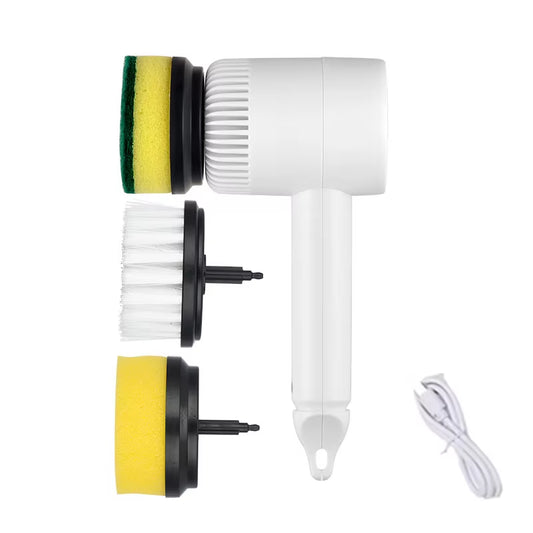 3 in 1 Electric Cleaning Brush 1200Mah USB Chargeable Spin Scrubber Brush Polisher Sponge for Kitchen Bathroom Clean Brush Tools